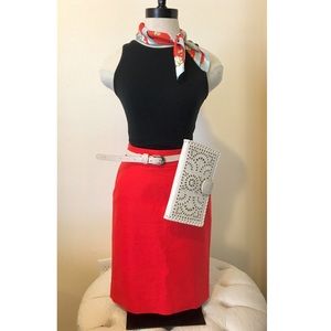 J Crew Coral Pencil Skirt